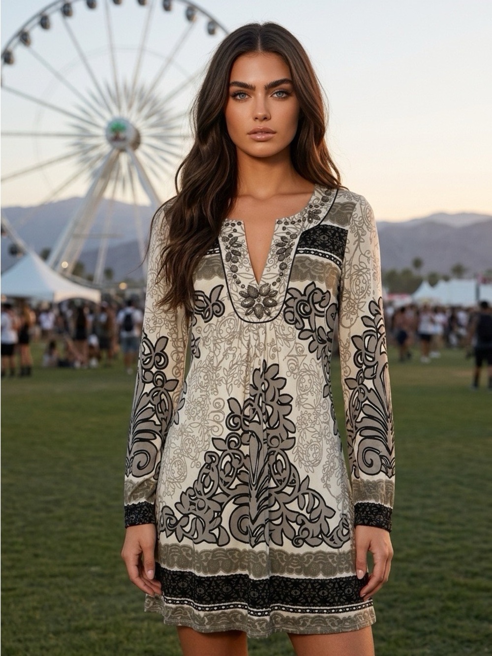 Hale‎ Bob Womens Silk Mini Dress Y2K